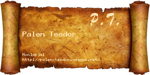 Palen Teodor névjegykártya